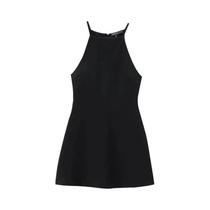 Vestido Sexy Sem Mangas Em a Com Alças, Tecido Tricotado Flexível E Elástico