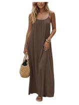 Vestido SHENHE Feminino Maxi com Alças Finas e Costas Abertas M
