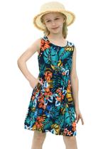 Vestido SHOOYING Mommy and Me em estilo havaiano Floral Beach Vestido SHOOYING Mommy and Me em estilo havaiano Floral Beach