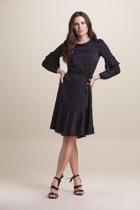 Vestido Silk Bolas Cetim Preto Vestido Silk Bolas Cetim Preto
