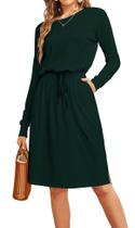 Vestido Simier Fairy Fall Warm Knit, verde solto para mulheres