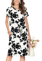 Vestido Simier Fairy Summer Casual Branco Floral para Mulheres