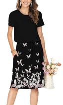 Vestido Simier Fairy Summer Casual Butterfly Black para mulheres Vestido Simier Fairy Summer Casual Butterfly Black para mulheres
