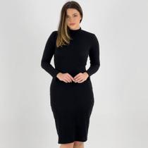 Vestido Six One Midi Manga longa Gola Alta Feminino Vestido Six One Midi Manga longa Gola Alta Feminino