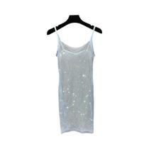 Vestido Slim Bungee Feminino Com Decoração De Cristal De Diamante Para Noite E Festa