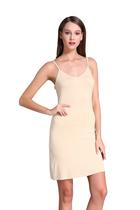 Vestido Slip Coreal Modal com Alça Fina e Tecido Elástico para Sobreposição Vestido Slip Coreal Modal com Alça Fina e Tecido Elástico para Sobreposição
