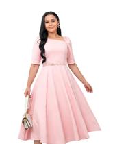 Vestido Social Alfaiataria Midi Gode Moda Evangelica