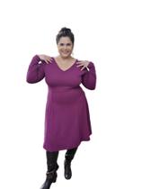 Vestido Social Evase Manga Longa Moda Evangelica Quentinho Inverno 223