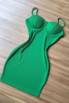 Vestido social feminino na cor verde com bojo TAM M