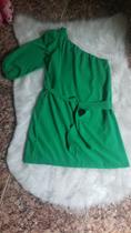 Vestido social mula manca verde curto
