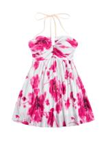Vestido SOLY HUX Tie Dye Cami Halter sem encosto A Line rosa claro Vestido SOLY HUX Tie Dye Cami Halter sem encosto A Line rosa claro