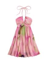 Vestido SOLY HUX Tie Dye Cami Halter sem encosto A Line Summer Vestido SOLY HUX Tie Dye Cami Halter sem encosto A Line Summer