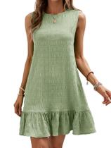 Vestido SOLY HUX Vestido regata feminino sem mangas com babados Vestido SOLY HUX Vestido regata feminino sem mangas com babados