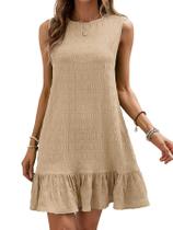 Vestido SOLY HUX Vestido regata feminino sem mangas com babados Vestido SOLY HUX Vestido regata feminino sem mangas com babados