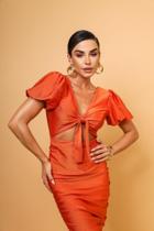 Vestido Spitfire Feminino em Tecido Trilobal com Amarração