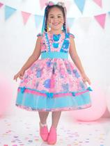 Vestido Stitch Festa Junina São Joao Quadrilha Rosa Luxuoso Vestido Stitch Festa Junina São Joao Quadrilha Rosa Luxuoso