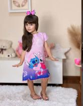 Vestido Stitch infantil estampas variádas - modinha feminina