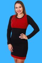 Vestido Suéter - Vermelho e Preto - Adulto Vestido Suéter - Vermelho e Preto - Adulto