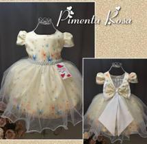 Vestido super luxo infantil festa borboleta jardim encantado