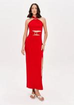 Vestido Super Midi Com Fenda Lateral Ref. 502VE012019 Lança Perfume Tamanho G Vermelho Vestido Super Midi Com Fenda Lateral Ref. 502VE012019 Lança Perfume Tamanho G Vermelho