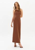 Vestido super midi de malha pesada lança perfume -