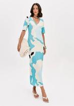 Vestido Super Midi Estampado Manga Curta 502VE011975 tamanho P Lança Perfume