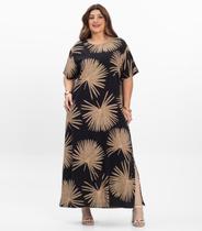 Vestido Super Midi Feminino Plus Size Secert Glam Preto