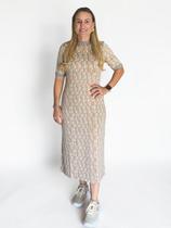 Vestido super midi manga curta lança perfume easy -