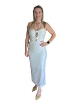 Vestido super midi sem manga lança perfume easy