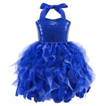 Vestido Suppromo azul royal com lantejoulas tutu para meninas 11-12T