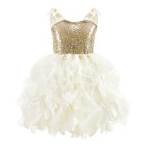 Vestido Suppromo Ivory Sequin Tutu para criança 3-4T