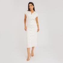 Vestido susie midi com pregas jeans feminino