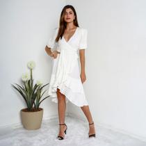 Vestido susie transpassado babados feminino