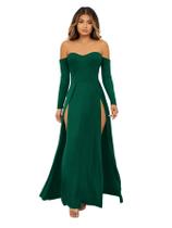 Vestido SweatyRocks Elegant Off Shoulder com fenda dupla e alta