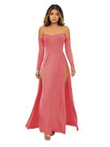 Vestido SweatyRocks Elegant Off Shoulder, dupla fenda alta, viscose
