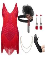 Vestido SWEETV estilo 1920 sem mangas Flapper Gatsby Roaring 20s