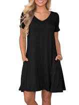Vestido Swing Casual Feminino de Verão Lionstill Preto Tamanho L Vestido Swing Casual Feminino de Verão Lionstill Preto Tamanho L