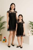 Vestido Tal Mãe Tal Filha Preto de renda