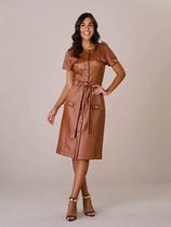 Vestido tata martello tatiane couro marron