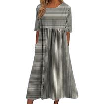 Vestido TBILILO vintage em camadas com estampa floral boho para mulheres Vestido TBILILO vintage em camadas com estampa floral boho para mulheres
