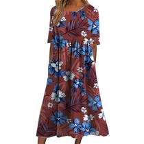 Vestido TBILILO vintage em camadas com estampa floral boho para mulheres Vestido TBILILO vintage em camadas com estampa floral boho para mulheres
