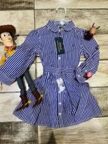 Vestido tecido de camisaria Polo RL original com cinto