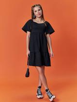 Vestido Teen Feminino Três Marias Com Strass Preto Dway