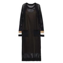 Vestido Telado com Bolsos Preto Vestido Telado com Bolsos Preto