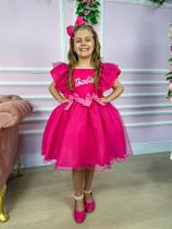 Vestido Tematico Barbie Rosa Babado
