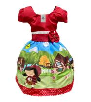 Vestido Temático Chapeuzinho Vermelho A Tam.PP (1 Ano)