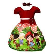 Vestido Temático Chapeuzinho Vermelho S - Pequenos Encantos Baby