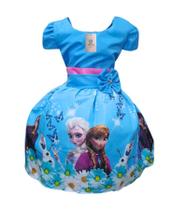 Vestido Temático Frozen F Tam. M (4-5 Anos) Vestido Temático Frozen F Tam. M (4-5 Anos)