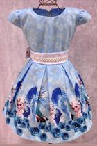 Vestido temático Frozen infantil tamanho M veste de 4 á 6 anos