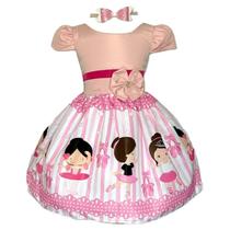 Vestido Temático Infantil Bailarina Festa Vestido Temático Infantil Bailarina Festa